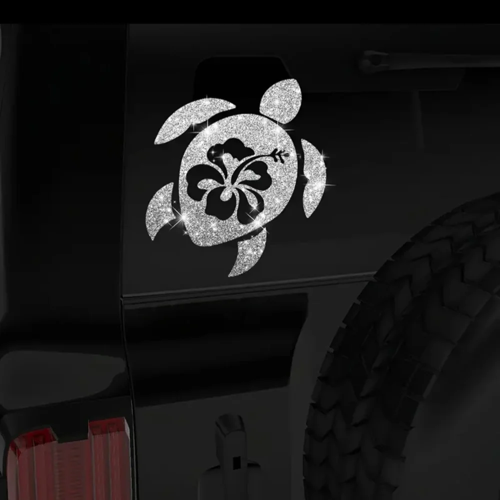 Glitter Turtle Car Decal - Multicolor